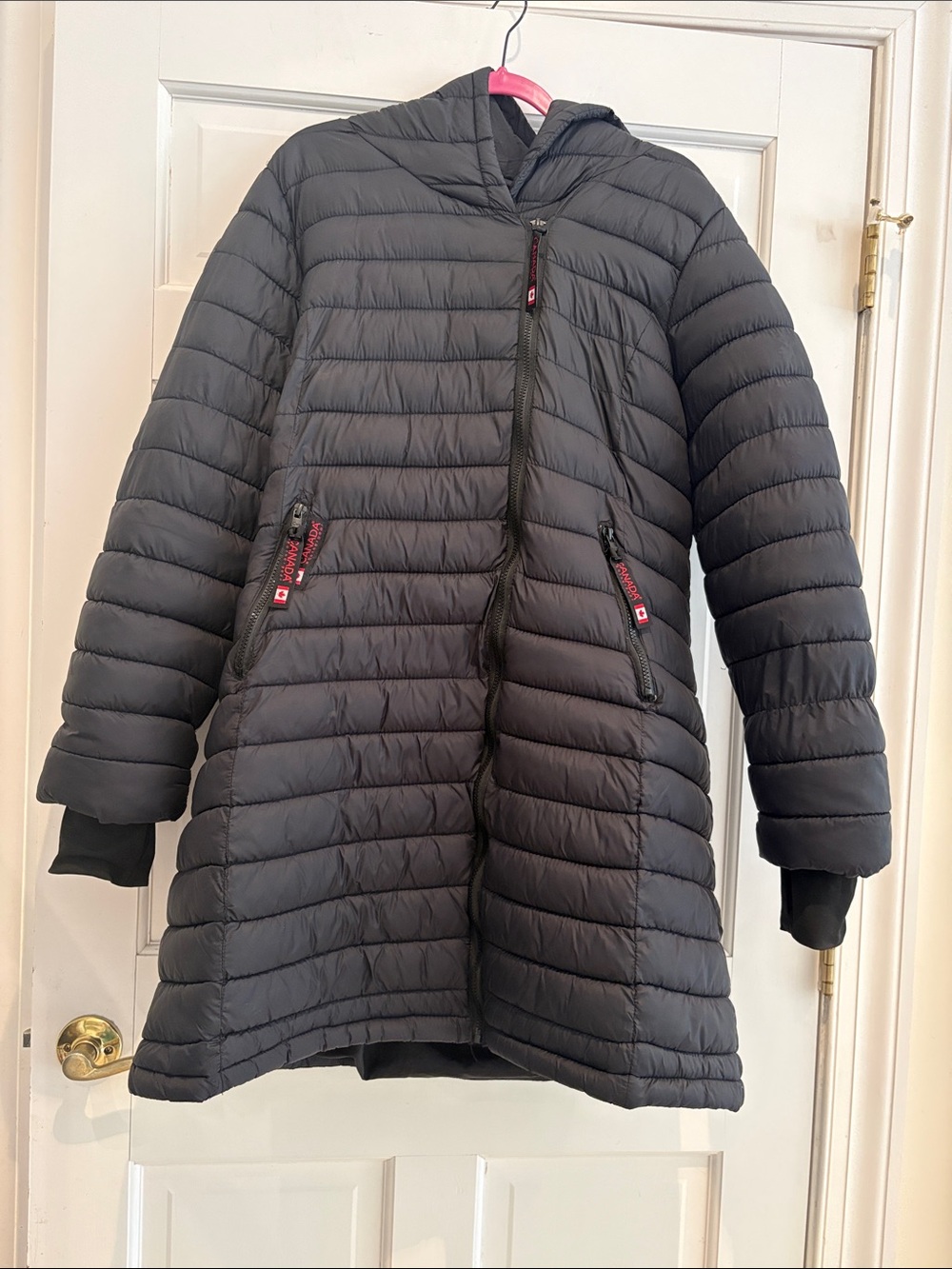 Canada Goose Black Quilted Down Jacket with Branded Zip Pull